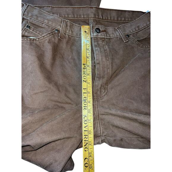 Dickies Relaxed Fit Duck Canvas Utility Carpenter Jeans Brown Pants Size 36x34 - Picture 6 of 7